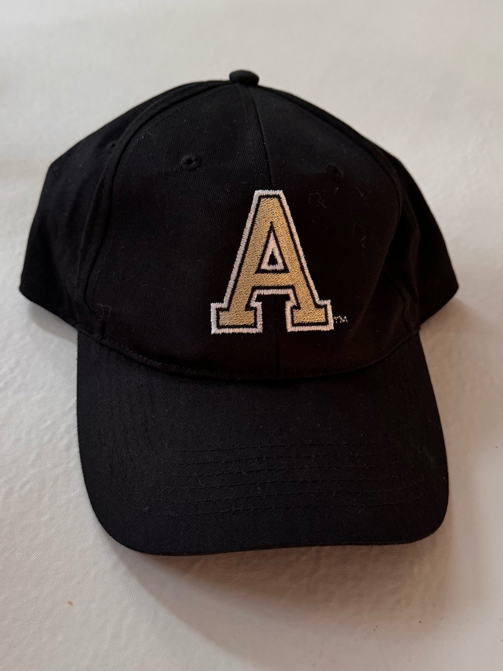 Black Army West Point Adjustable Baseball Cap with Embroidered 'A' Logo